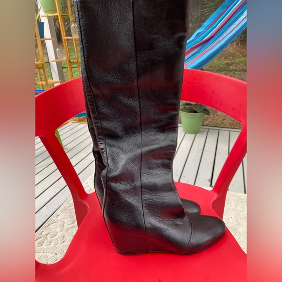 Vince Shoes Authentic Vince Genuine Leather Black Knee High Boots